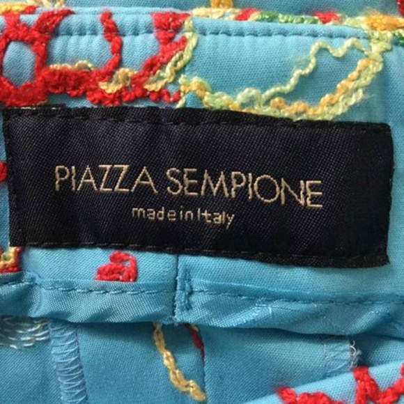 NWT - Piazza Sempione Embroidered Blue Pant Size 4 - Picture 2 of 3